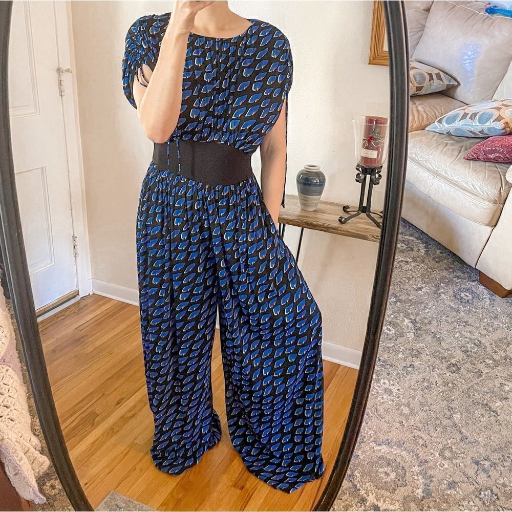 Diane Von Furstenberg Andra Mesh Woven Jumpsuit - Picture 5 of 9